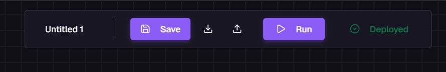Toolbar showing deployed status